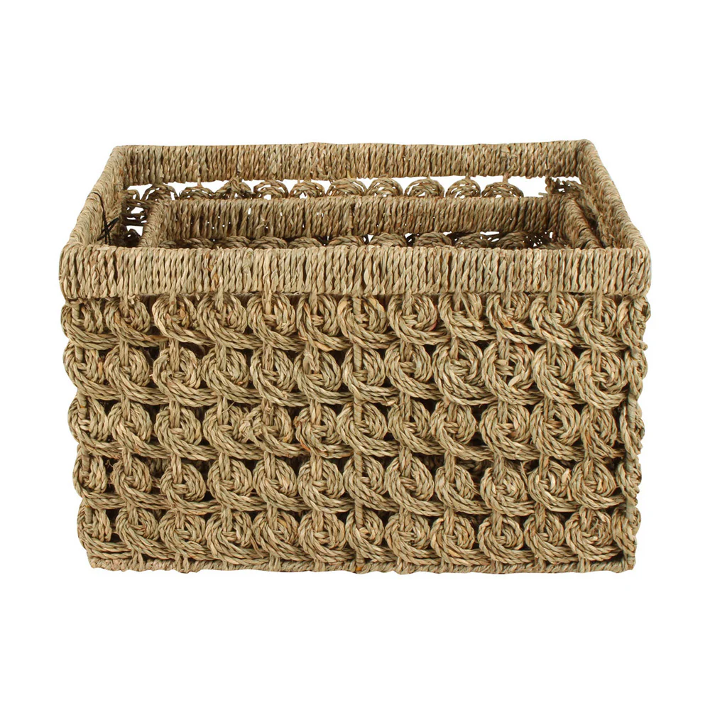 3 Piece Billi Seagrass Storage Basket Set