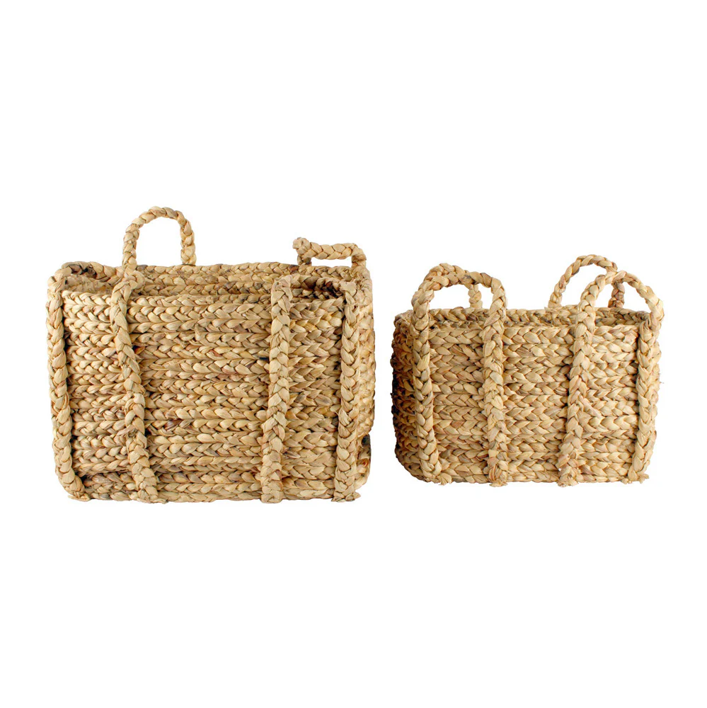2 Piece Carlina Water Hyacinth Storage Basket Set