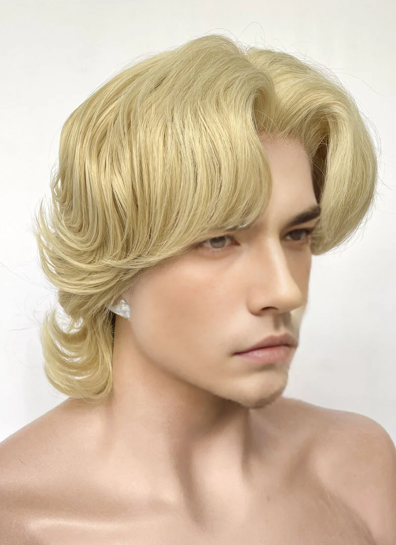 Blonde Wavy Lace Front Synthetic Men's Wig LF6128